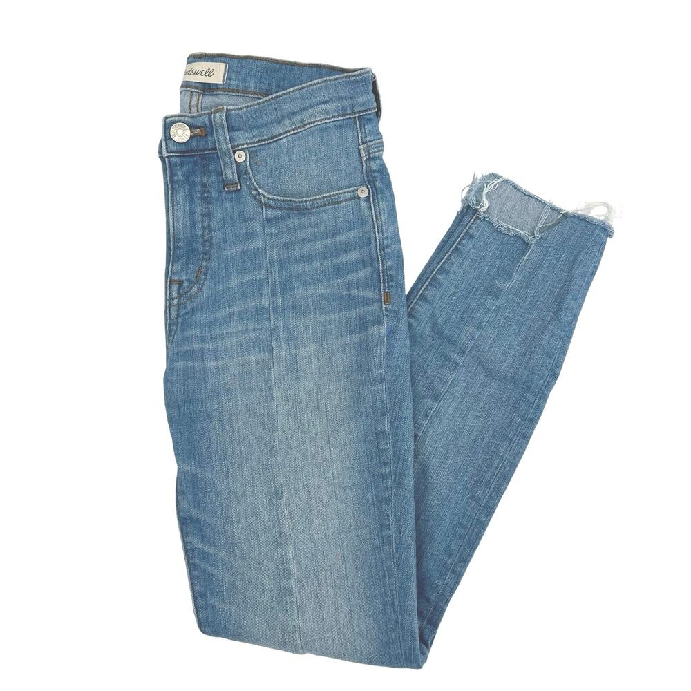 Madewell 9" High Rise Skinny Jeans Seamed Step Hem Womens 25 Blue Med Wash Denim